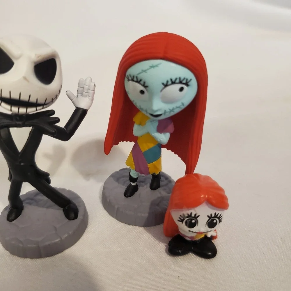Nightmare Before Christmas Jack Skellington & Sally Figures Cake Topper Lot